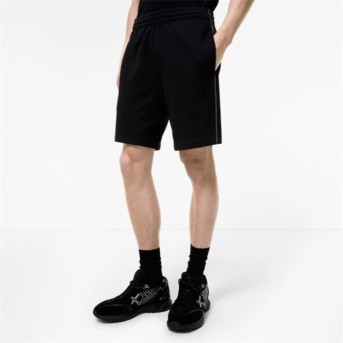 burberry check side detail cotton shorts